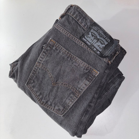 Levi's Other - Levi's Super Baggy Jeans 32x34 Black Out Rinse Dark Wash A42980004 Loose Fit Y2K